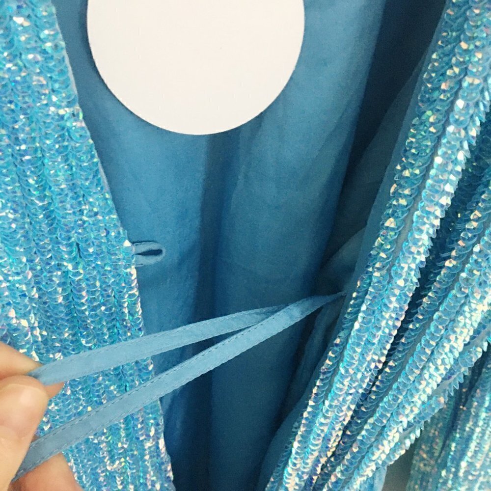 RETROFETE Audrey Sequin Robe Wrap Midi Dress - Picture 11 of 16